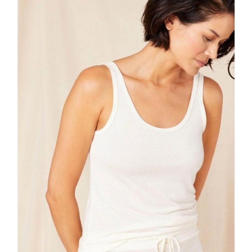 NWT Andie The Scoop Tank Color Snow Size Large Bamboo Blend